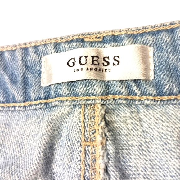 Guess Stella Re-Engineered Asymmetrical frayed hem denim skirt Size 8 - Picture 9 of 10